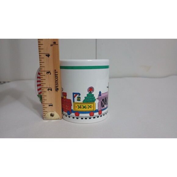 Alco Fancy Handle Decorated Christmas Mug  Holiday Decor Vtg Train - Picture 6 of 6